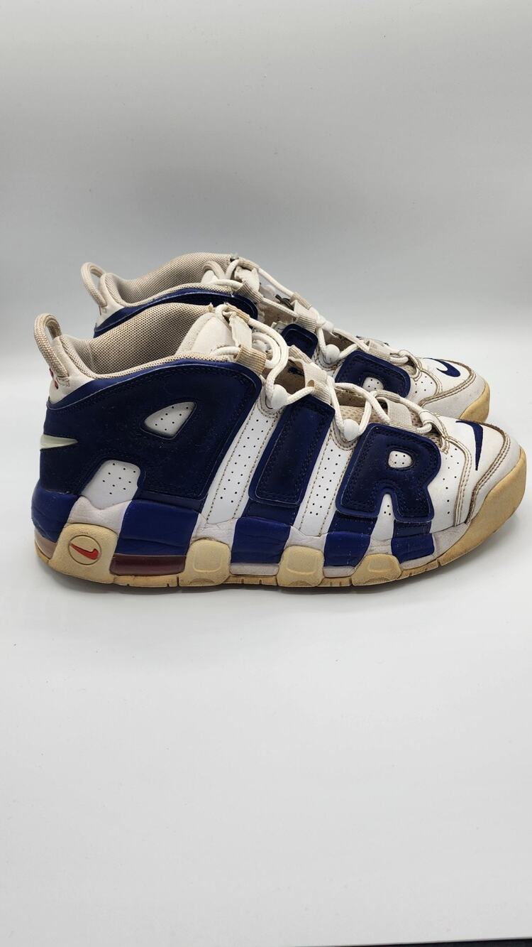 Nike Air More Uptempo Knicks White Deep Royal Blue Orange GS 7Y 415082-103